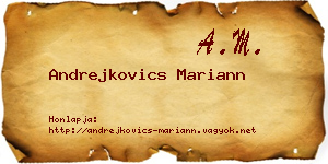Andrejkovics Mariann névjegykártya